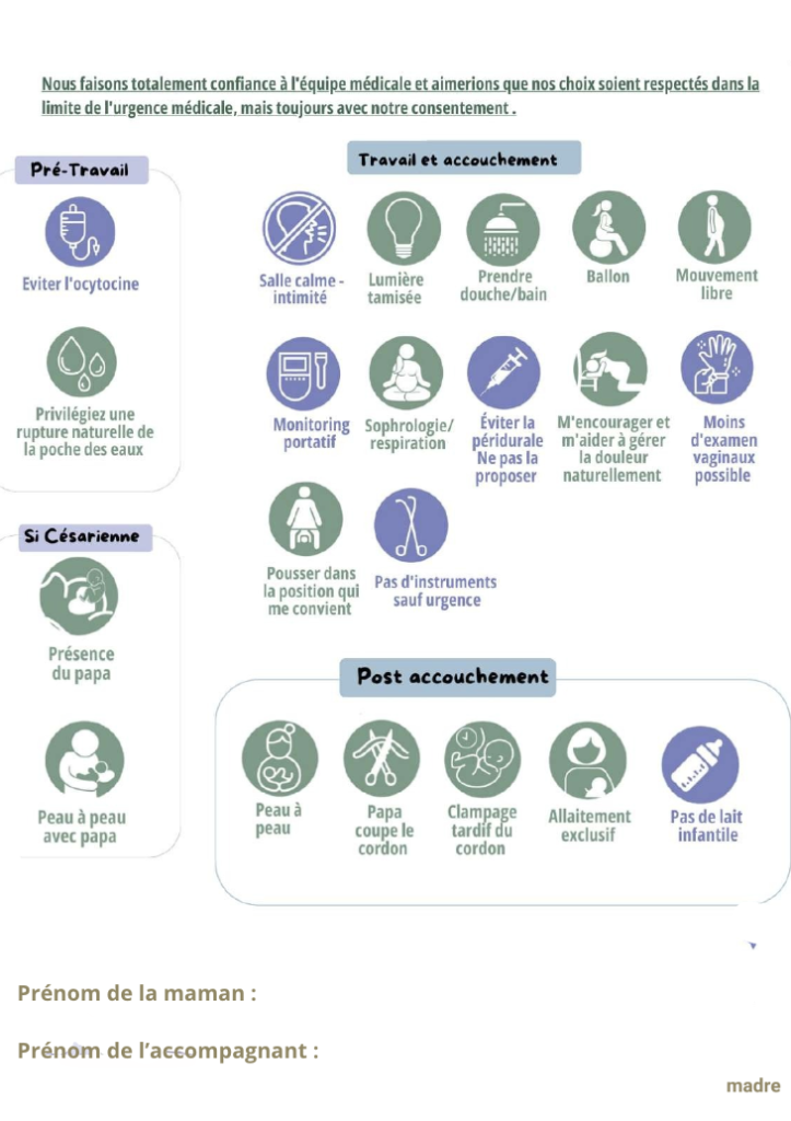 projet naissance sans peridurale